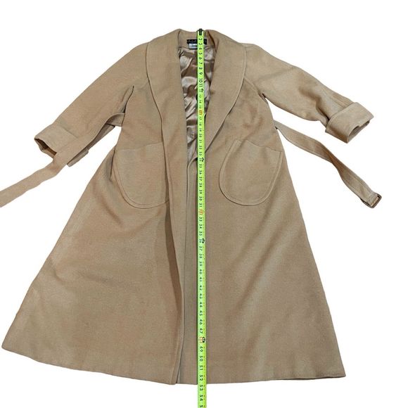 Bisang Neiman Marcus Womens Camel Hair Oversized Long Coat Size 8 Made in USA - Picture 5 of 16